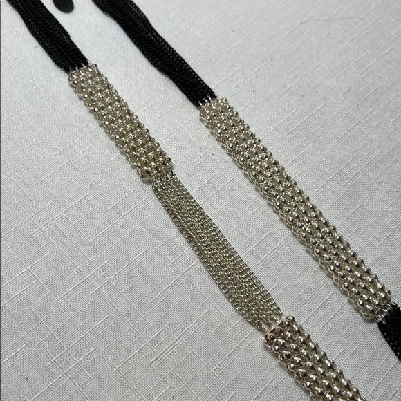 Unique Black and Silver long Necklace. Wear long or doubled. - Picture 3 of 10